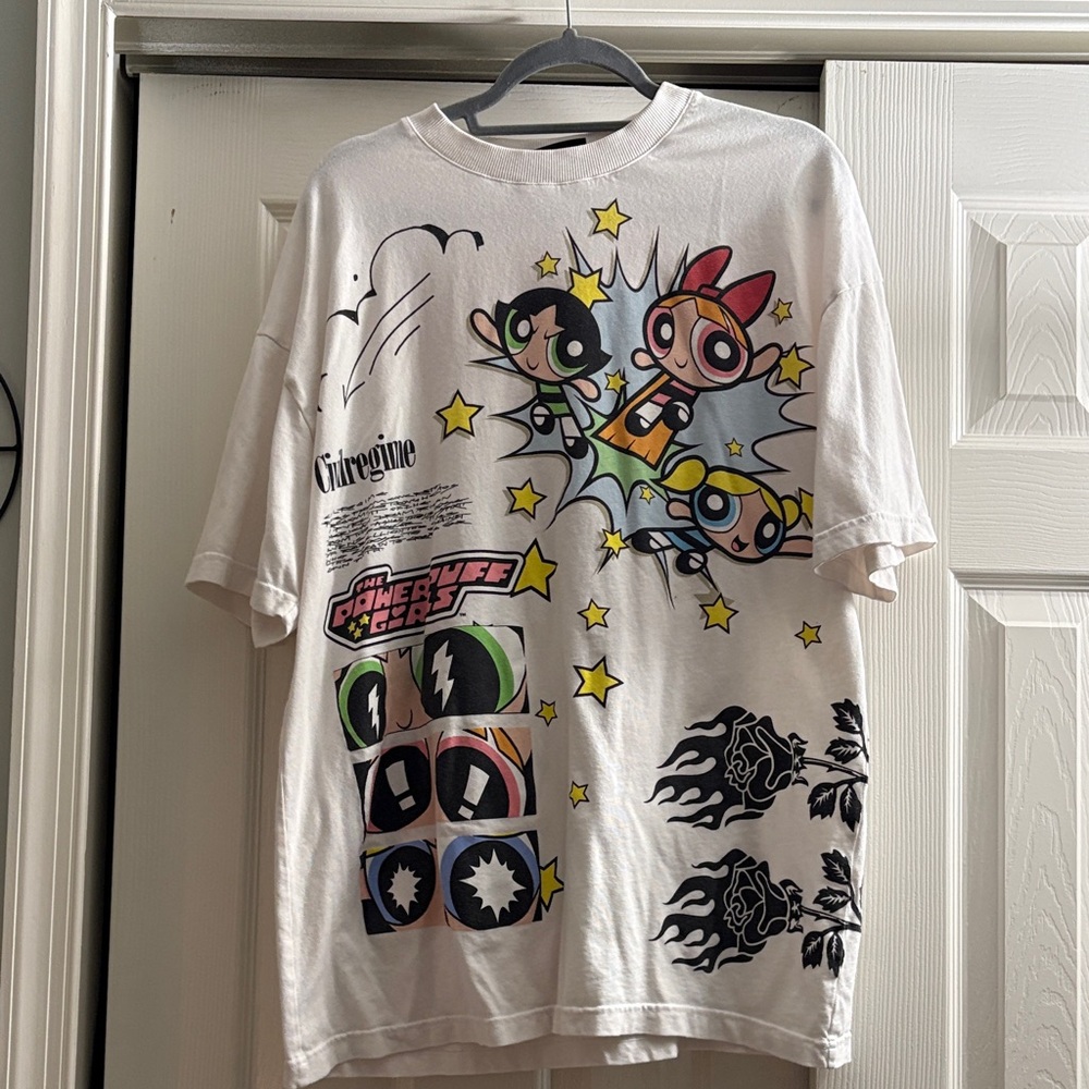White Powerpuff Girls Graphic Short Sleeve Tee by (Unknown)